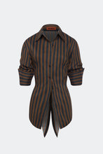 LOCH POPLIN BUTTON UP - Black/Brown