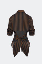 LOCH POPLIN BUTTON UP - Black/Brown