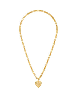 MINI PUFFY HEART NECKLACE - Gold
