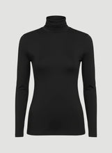 JERSEY STRETCH TURTLENECK - Black