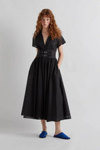 LASER-CUT BUCKLE DRESS - Black