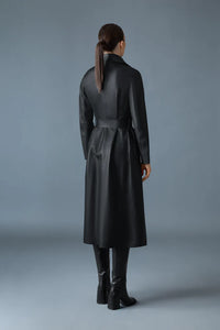 MAI-L WRAP COAT - Black Leather