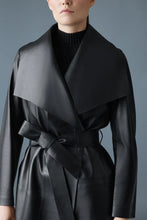 MAI-L WRAP COAT - Black Leather