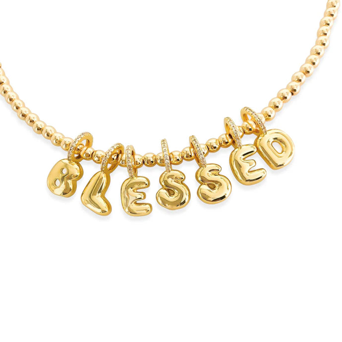 BUBBLE LETTERS NECKLACE - Blessed