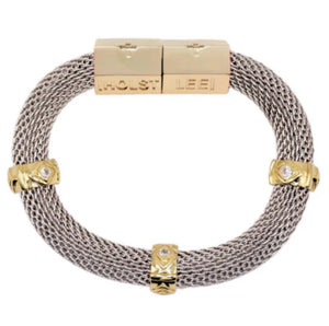 MESH EVIL EYE BRACELET - Two Tone
