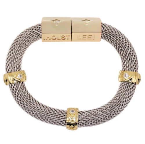MESH EVIL EYE BRACELET - Two Tone
