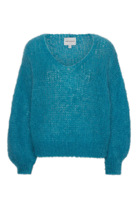 MILANA MOHAIR PULLOVER - Aqua Blue