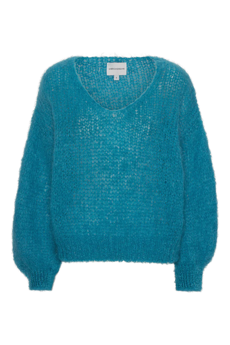 MILANA MOHAIR PULLOVER - Aqua Blue