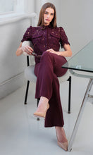 MINA LACE SHIRT - Malbec