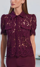 MINA LACE SHIRT - Malbec