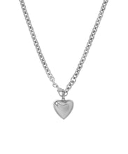 MINI PUFFY HEART NECKLACE - Silver