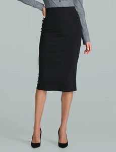 NEOPRENE CEO MIDI SKIRT - Black