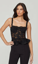 NICOLE MESH LACE BUSTIER - Black