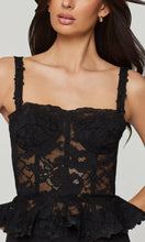 NICOLE MESH LACE BUSTIER - Black