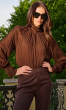 NOOR CRYSTAL BLOUSE - Espresso