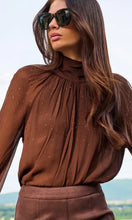 NOOR CRYSTAL BLOUSE - Espresso