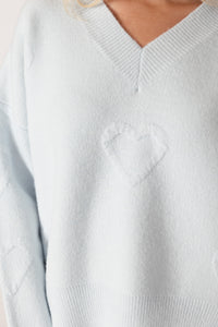 OCEAN HEART SWEATER - Powder Blue