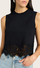PALANI LACE COMBO TOP - Black