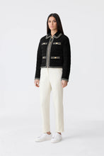 PETUNIA CROCHETED TRIM DOWN JACKET- Black