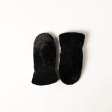 FAUX FUR MITTENS - Black