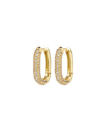 PAVE CHAIN LINK HUGGIES - Gold