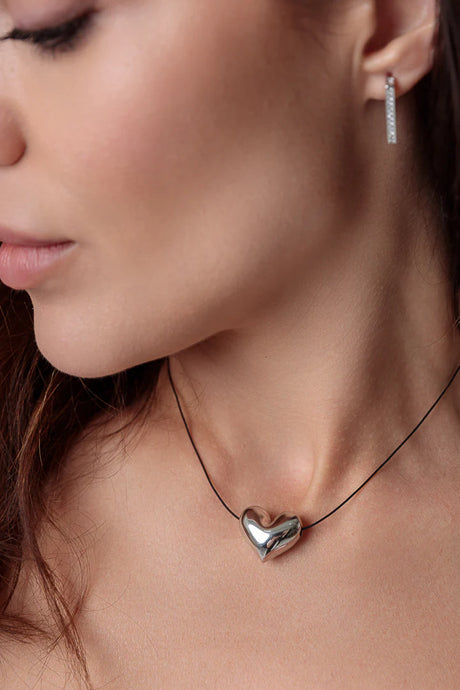 SHINY HEART NECKLACE - Silver