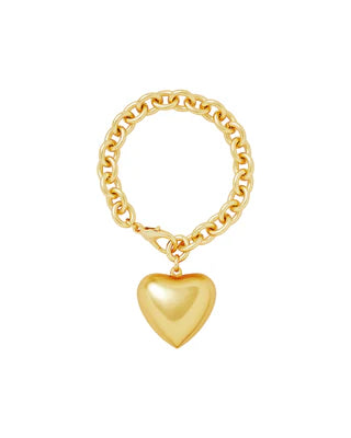 PUFFY HEART BRACELET - Gold
