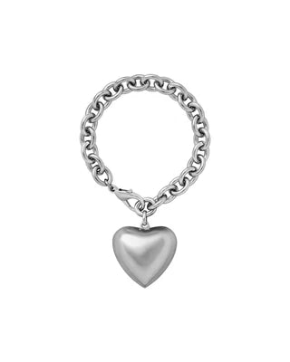 PUFFY HEART BRACELET - Silver