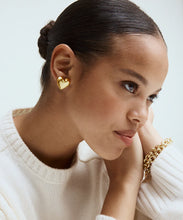 PUFFY HEART STUD EARRINGS - Gold