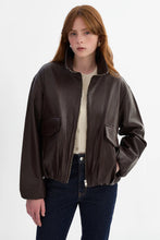 RAMONA LEATHER JACKET - Dark Brown