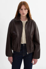 RAMONA LEATHER JACKET - Dark Brown