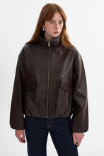 RAMONA LEATHER JACKET - Dark Brown