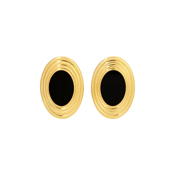 ROWAN EARRINGS - Black/Gold