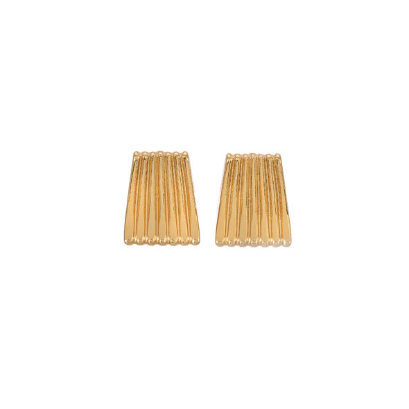 RIBBED EARRING - Gold
