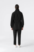SHANIA DOUBLE-FACE WOOL BELTED JACKET- Black
