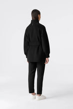 SHANIA DOUBLE-FACE WOOL BELTED JACKET- Black