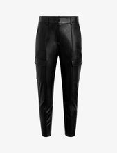 FAUX LEATHER 7/8 UTILITY TROUSER - Black