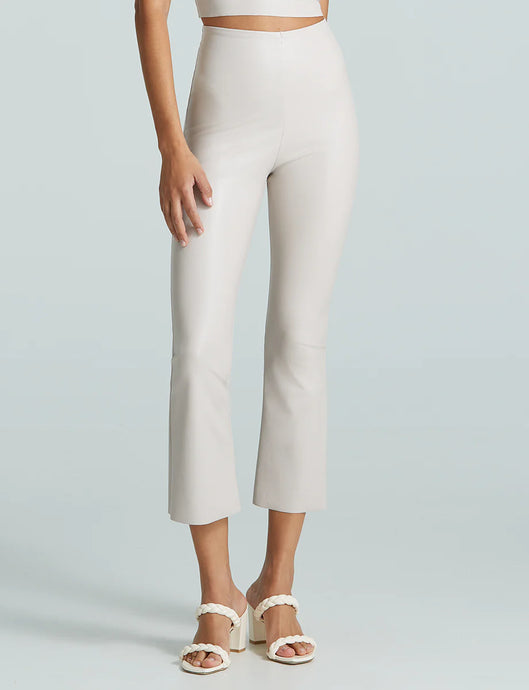 FAUX LEATHER CROPPED FLARE - Porcelain