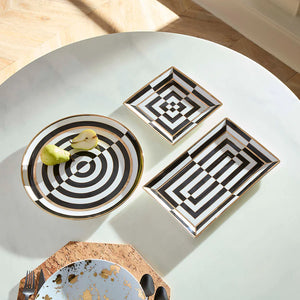 OP ART ROUND SERVING TRAY