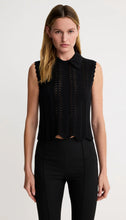 CLUB COLLAR CROCHET TANK  - Black