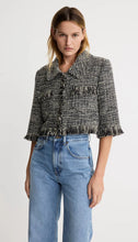 CROPPED SLEEVE MINI JACKET - Black Heather