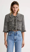 CROPPED SLEEVE MINI JACKET - Black Heather