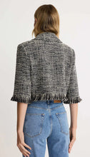 CROPPED SLEEVE MINI JACKET - Black Heather
