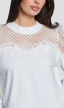 STEVIE MESH COMBO SWEATSHIRT - White