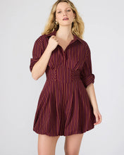 ARIELLE MINI DRESS - Wine Striped