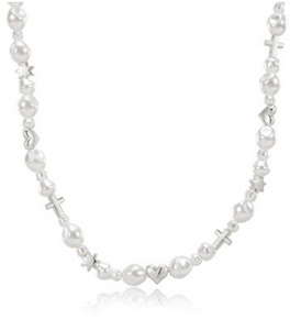 ETOILE PEARL STUD NECKLACE - Silver