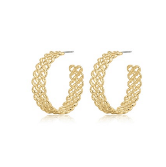 METAL LACE HOOPS - Gold