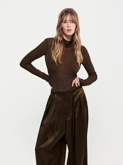 MESH LACE TURTLENECK - Rich Military