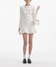 CREAM BUTTONED KNIT MINI DRESS