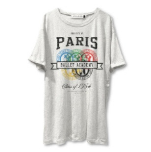 PARIS BALLET ACADEMY TEE - Heather Grey